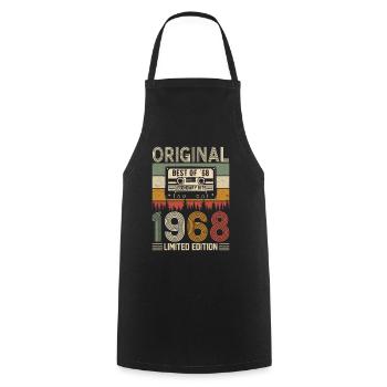 Born legends in 1968 - Cooking Apron - black - Front - AI Model Male 185 dark (185cm)