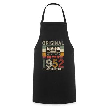Born legends in 1952 - Cooking Apron - black - Front - AI Model Male 185 dark (185cm)