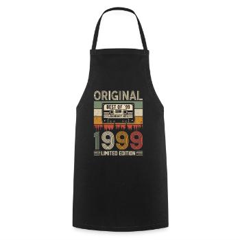 Anniversary journey through time 1999 - Cooking Apron - black - Front - AI Model Male 185 dark (185cm)