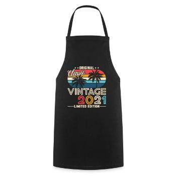 2021 Original 2021 Vintage Vintage Retro anniversa - Cooking Apron - black - Front - AI Model Male 185 dark (185cm)