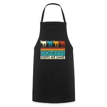 Donkey Retro Donkeys - Cooking Apron - black - Front - AI Model Male 185 dark (185cm)