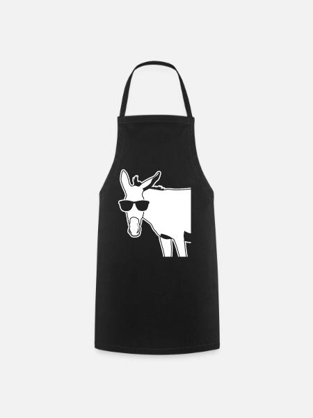 Donkey with Sunglasses Donkeys - Cooking Apron - black