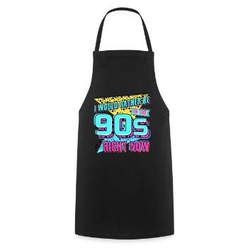 90s Retro 1990 Joke Disco - Kochschürze - Schwarz - Vorne - AI Model Male 185 dark (185cm)