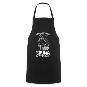 Sauna Bien-être Blague Saunas - Tablier de cuisine - noir - Devant - AI Model Male 185 dark (185cm)