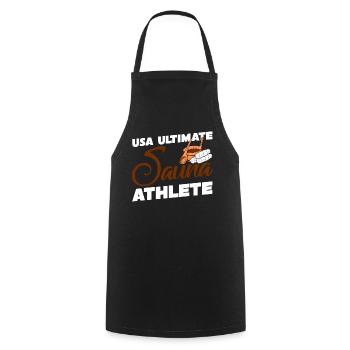 Sauna USA Saunas bien-être - Tablier de cuisine - noir - Devant - AI Model Male 185 dark (185cm)