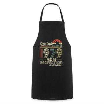 Vintage 1979 - Retro Birthday Gift Idea - Kochschürze - Schwarz - Vorne - AI Model Male 185 dark (185cm)