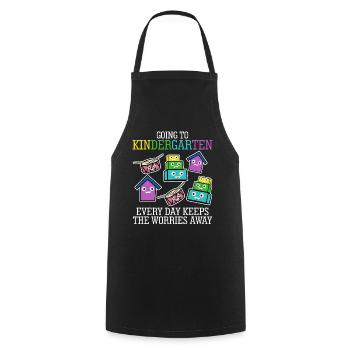 École maternelle - Tablier de cuisine - noir - Devant - AI Model Male 185 dark (185cm)
