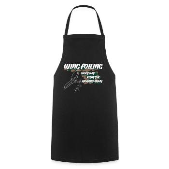 Wingsurfing Wing Foiling Winging - Cooking Apron - black - Front - AI Model Male 185 dark (185cm)