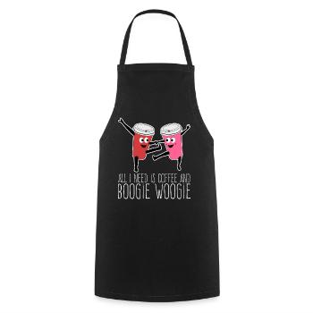 Boogie Woogie Coffee Dance Dancing - Cooking Apron - black - Front - AI Model Male 185 dark (185cm)