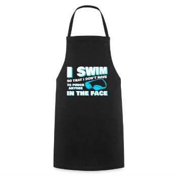 Swimming Trainer Swimmer Pool - Cooking Apron - black - Front - AI Model Male 185 dark (185cm)