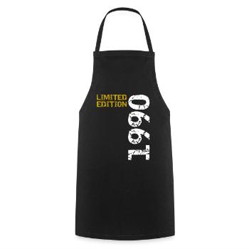 1990's Limited Edition Birthday Gift Wife Husband - Cooking Apron - black - Front - AI Model Male 185 dark (185cm)