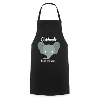 Elephants Cute Elephant - Cooking Apron - black - Front - AI Model Male 185 dark (185cm)