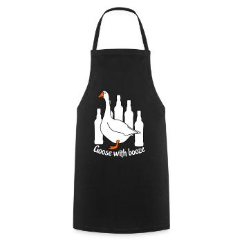 Goose with Booze - Cooking Apron - black - Front - AI Model Male 185 dark (185cm)