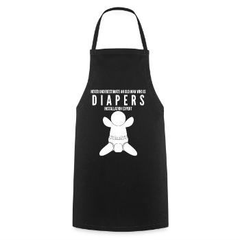 Parents Baby Diapers Pregnancy - Cooking Apron - black - Front - AI Model Male 185 dark (185cm)