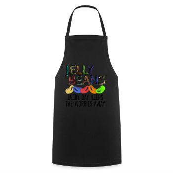 Fèves à la gelée Jelly Bean - Tablier de cuisine - noir - Devant - AI Model Male 185 dark (185cm)