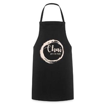 Chai Tea Drinking Chai Latte - Cooking Apron - black - Front - AI Model Male 185 dark (185cm)