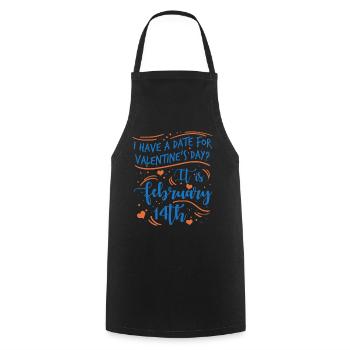 Saint-Valentin petit ami Girlfirend - Tablier de cuisine - noir - Devant - AI Model Male 185 dark (185cm)