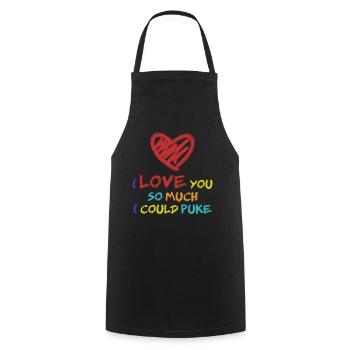 Blague de la Saint-Valentin - Tablier de cuisine - noir - Devant - AI Model Male 185 dark (185cm)