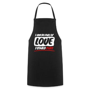 Saint-Valentin petite amie coeur amour - Tablier de cuisine - noir - Devant - AI Model Male 185 dark (185cm)
