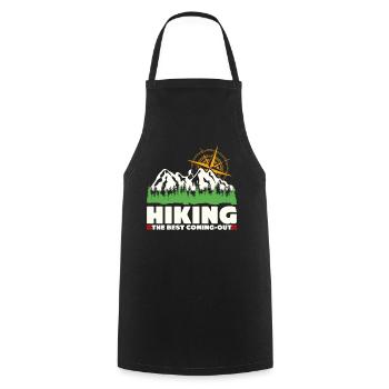 Hiking Outdoor Hiker Trekking - Cooking Apron - black - Front - AI Model Male 185 dark (185cm)