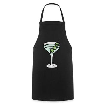 Martini Glass with Olives - Cooking Apron - black - Front - AI Model Male 185 dark (185cm)