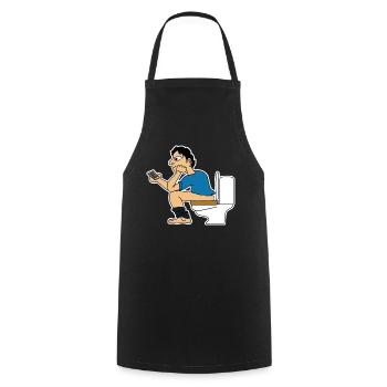 Cellphone Toilet Smartphone Mobile Phone - Cooking Apron - black - Front - AI Model Male 185 dark (185cm)