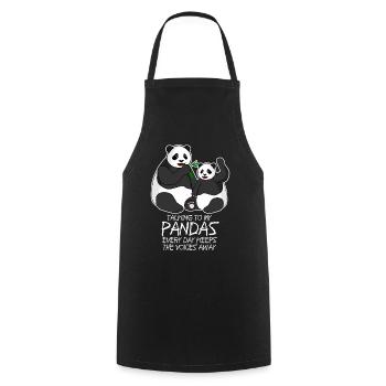 Panda Bear Funny Pandas - Cooking Apron - black - Front - AI Model Male 185 dark (185cm)