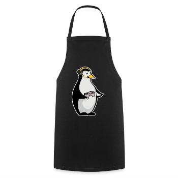 Gaming Penguin Gamer Penguins - Cooking Apron - black - Front - AI Model Male 185 dark (185cm)