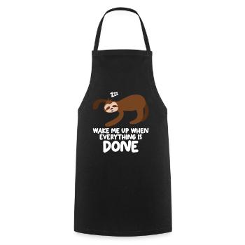 Paresseux paresseux endormis - Tablier de cuisine - noir - Devant - AI Model Male 185 dark (185cm)