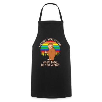 Sloth Sleeping Lazy Tired Slow Sloths - Cooking Apron - black - Front - AI Model Male 185 dark (185cm)