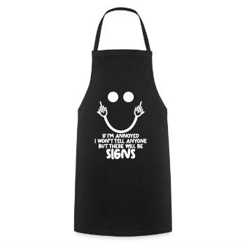 Middle Finger Misanthrope Sarcasm - Kochschürze - Schwarz - Vorne - AI Model Male 185 dark (185cm)