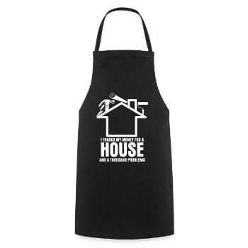 Renovating House Building Homeowner - Cooking Apron - black - Front - AI Model Male 185 dark (185cm)
