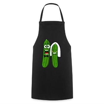 Cucumber Bride Groom Wedding - Kochschürze - Schwarz - Vorne - AI Model Male 185 dark (185cm)