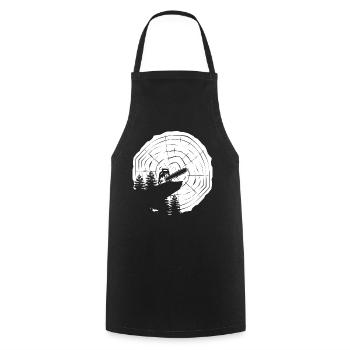 Chainsaw Chain Saw Lumberjack Fire Wood - Cooking Apron - black - Front - AI Model Male 185 dark (185cm)