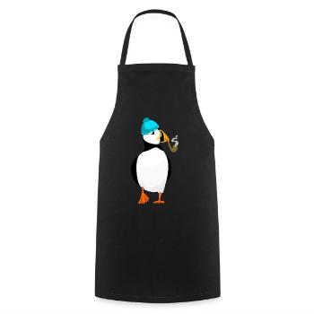 Puffin - Kochschürze - Schwarz - Vorne - AI Model Male 185 dark (185cm)
