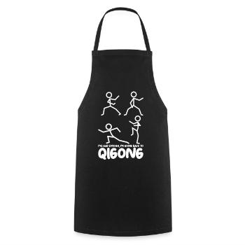 Qi Gong Karaté Thai Chi Chigong Qigong - Tablier de cuisine - noir - Devant - AI Model Male 185 dark (185cm)