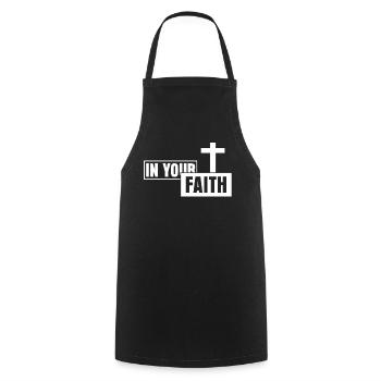 Jesus Christ Christianity Cross Bible - Cooking Apron - black - Front - AI Model Male 185 dark (185cm)