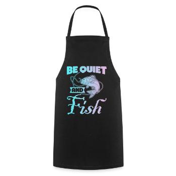 Canne à pêche Fisherman Pike Fish - Tablier de cuisine - noir - Devant - AI Model Male 185 dark (185cm)