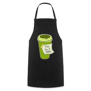 Matcha Tea Japanese Green Tea Powder - Kochschürze - Schwarz - Vorne - AI Model Male 185 dark (185cm)