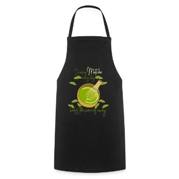 Japanese Green Tea Japan Matcha Tea - Kochschürze - Schwarz - Vorne - AI Model Male 185 dark (185cm)