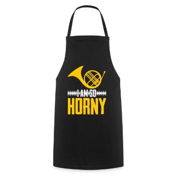 French Horn Brass Instrument Orchestra - Cooking Apron - black - Front - AI Model Male 185 dark (185cm)