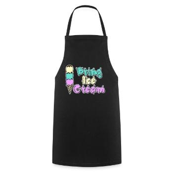 Ice Cream Cup Icecream - Kochschürze - Schwarz - Vorne - AI Model Male 185 dark (185cm)