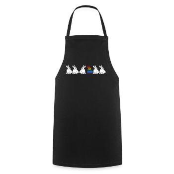 LGBT Bunny Gay Lesbian Rainbow Flag - Cooking Apron - black - Front - AI Model Male 185 dark (185cm)