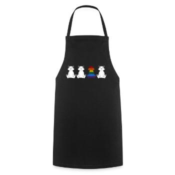 LGBT Gay Cats Lesbian Rainbow Flag - Cooking Apron - black - Front - AI Model Male 185 dark (185cm)