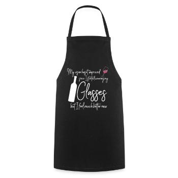 Vino Wine Glass Wine Drinker Red Wine - Cooking Apron - black - Front - AI Model Male 185 dark (185cm)
