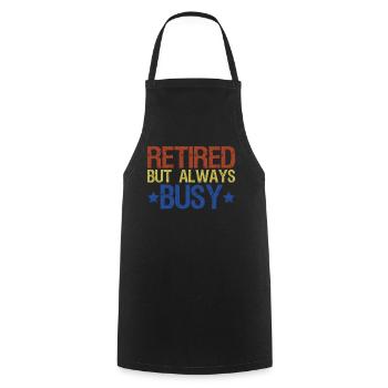 Pensioner Annuity Retirement Pension - Cooking Apron - black - Front - AI Model Male 185 dark (185cm)