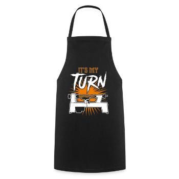 Lathe Woodturning Workshop Wood Turner - Cooking Apron - black - Front - AI Model Male 185 dark (185cm)