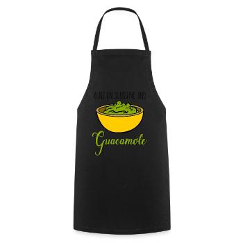 Avocado Guacamole Bowl Tortilla Chips - Cooking Apron - black - Front - AI Model Male 185 dark (185cm)