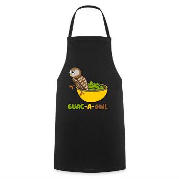 Guacamole Hibou Tortilla Chips Avocat - Tablier de cuisine - noir - Devant - AI Model Male 185 dark (185cm)
