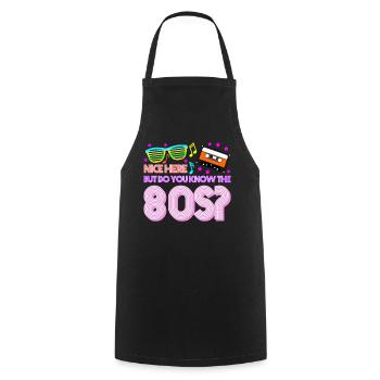 1980 Retro 80s - Cooking Apron - black - Front - AI Model Male 185 dark (185cm)